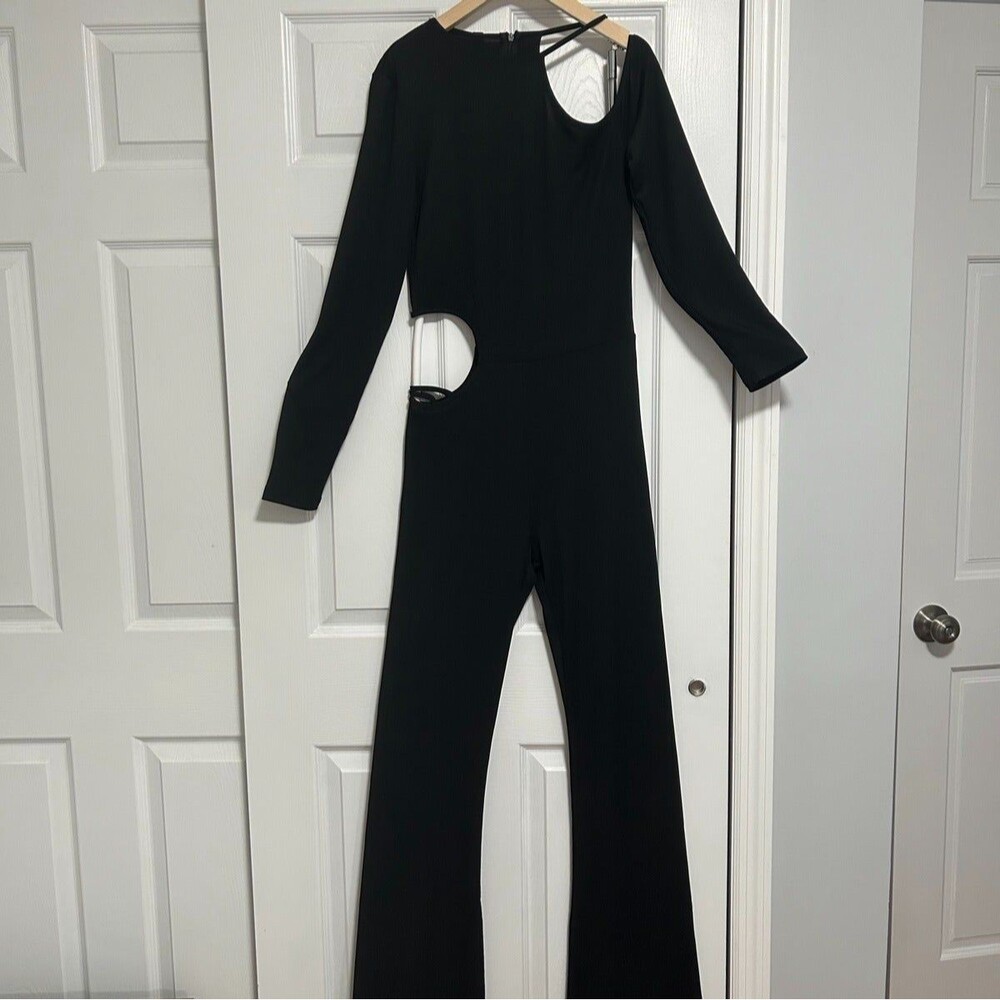 Cute Black Cutout Jumpsuit